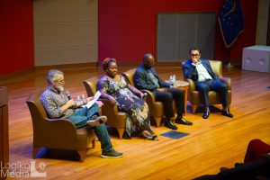 Panel members at film screening