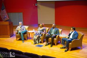 Panel members at film screening