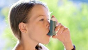Child with inhaler