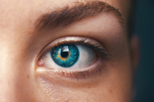 bright blue eye