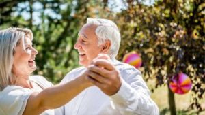 Older couple dancing