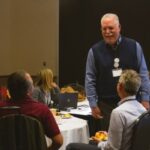Dennis Savaiano visits with attendees