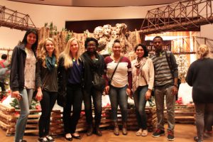 Anna and Aishat with other interns
