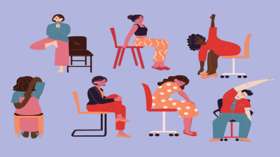 animated humans doing yoga