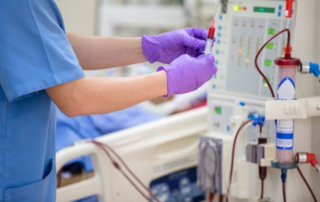 Images of dialysis machine in use