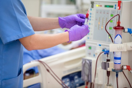 Images of dialysis machine in use